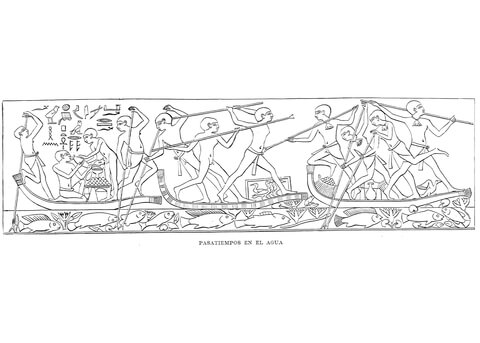 Ancient Egyptian Depiction Of Water Hobbies Coloring Page